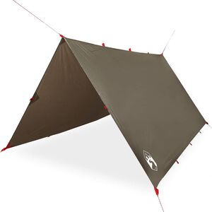 vidaXL Campingpresenning brun 306x306 cm vanntett