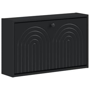 vidaXL Vegghengt skoskap ALKMAAR 71 x 17 x 43 cm Konstruert tre Svart