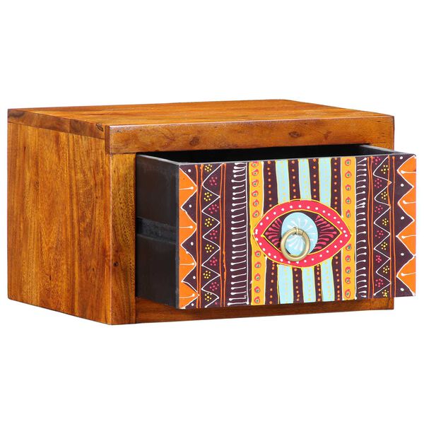 vidaXL Nattbordskap med skuff Brun 35 x 30 x 22 cm heltre akasie