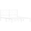 vidaXL Sengeramme i metall med sengegavl hvit 160x200 cm