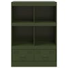 vidaXL Highboard olivengrønn 67x39x95 cm stål