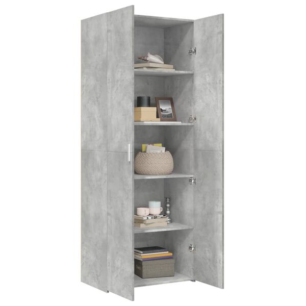 vidaXL Highboard betonggr&aring; 70x42,5x185 cm konstruert tre