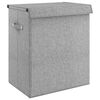 vidaXL Sammenleggbar vaskekurv gr&aring; 51x34,5x59 cm imitert linstoff