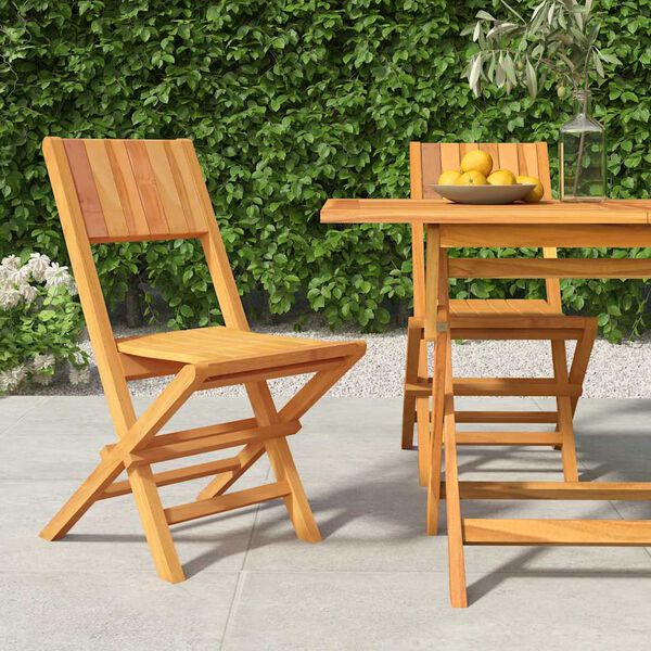 vidaXL Klappstoler 2 stk 47x61x90 cm heltre teak
