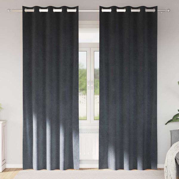 vidaXL Blendingsgardiner 2 pcs Lysegr&aring; 140 x 260 cm Fl&oslash;yel