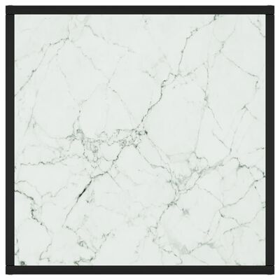 vidaXL Salongbord svart med hvitt marmorglass 60x60x35 cm