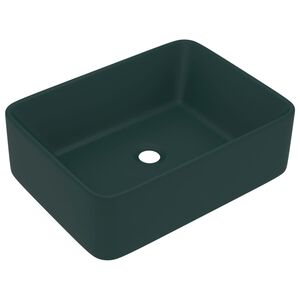 vidaXL Luksuri&oslash;s servant matt m&oslash;rkegr&oslash;nn 41x30x12 cm keramisk