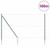 vidaXL Gjerde med innlegg. gr&oslash;nn 1.6 x 100 m PVC-belagt st&aring;l