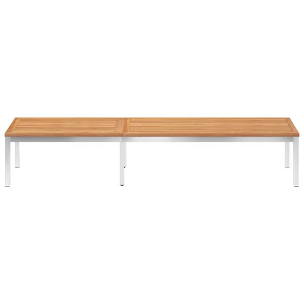 vidaXL Solseng heltre teak og rustfritt st&aring;l