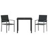 vidaXL Hage Spisegruppe 3 pcs Svart PE Rattan