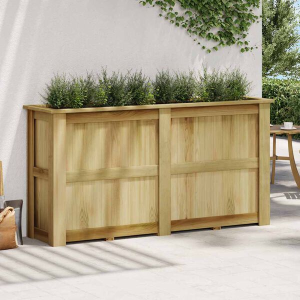 vidaXL Hevet blomsterbed 196x50x100 cm impregnert furu