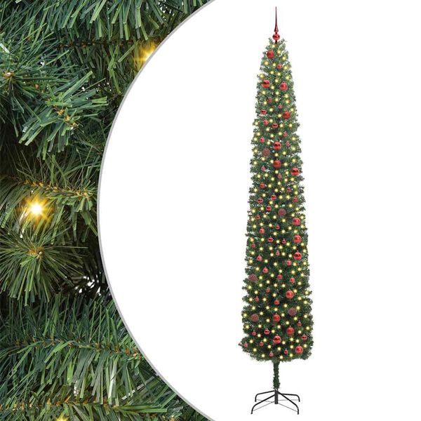 vidaXL Kunstig juletre med 300 LED gr&oslash;nn 300 cm PVC og st&aring;l og plast