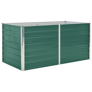 vidaXL Forh&oslash;yet hagebed 160x80x77 cm galvanisert st&aring;l gr&oslash;nn