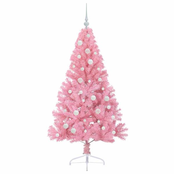 vidaXL Kunstig Forh&aring;ndsopplyst Juletre med 150 LED Rosa 150 cm PVC