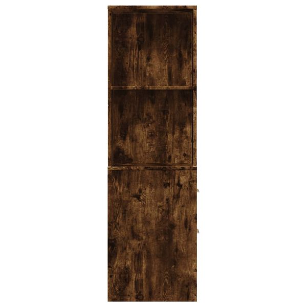 vidaXL Smalt baderomsskap med hjul røkt eik konstruert tre