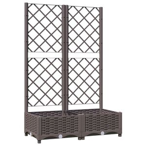 vidaXL Plantekasse med espalier brun 80x40x121,5 cm PP