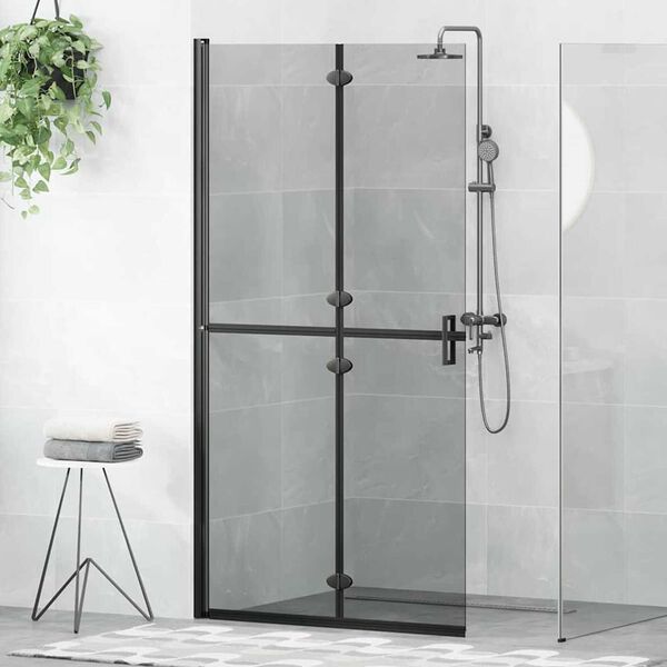 vidaXL Walk-In dusjvegg Svart 90 x 6.5 x 190 cm