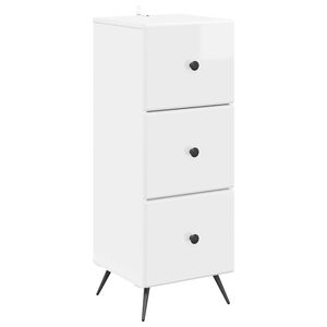 vidaXL Skuffeskap H&oslash;gglans hvit 33 x 34,5 x 90 cm Konstruert tre