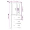 vidaXL Highboard hvit konstruert tre