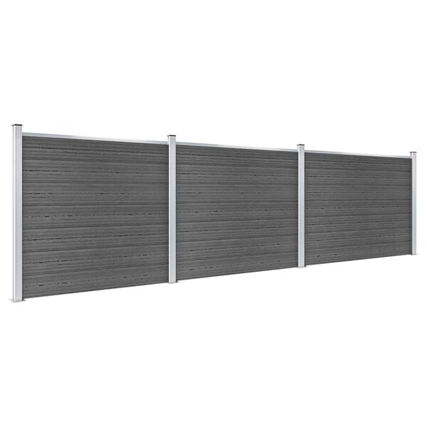 vidaXL Gjerdepanelsett WPC 526x146 cm svart