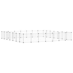 vidaXL Dyrebur 28 paneler med d&oslash;r svart 35x35 cm st&aring;l