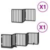 vidaXL Hundeport sammenleggbar 9 paneler svart 450 cm poppeltre