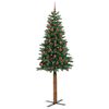 vidaXL Slim juletre med 300 LED grønn 210 cm PVC og Massivt Furu tre