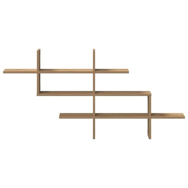 vidaXL Vegghylle artisan eik 124,5x18x60,5 cm konstruert tre