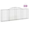 vidaXL Gabionkurver buede 30 stk 300x30x100/120 cm galvanisert jern