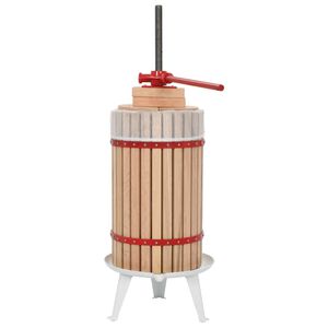 vidaXL Frukt- og vinpresse med t&oslash;ybag 30 L heltre eik