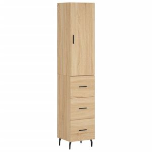 vidaXL Highboard sonoma eik 34,5x34x180 cm konstruert tre