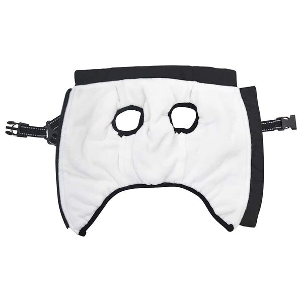 vidaXL Hund Frakk med sele Svart M Fleece og polyester