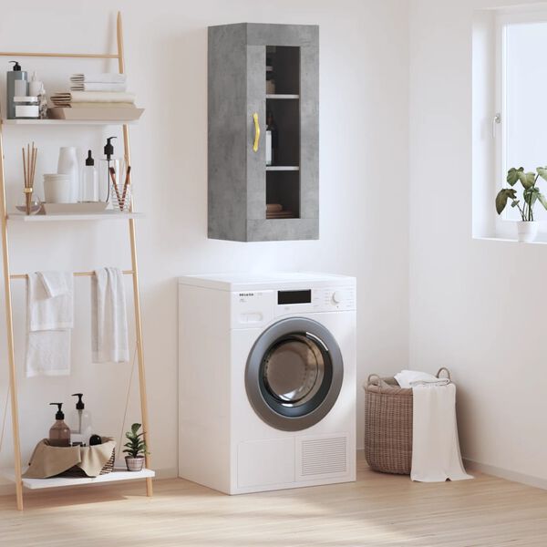 vidaXL Veggskap betonggr&aring; 69,5x34x90 cm