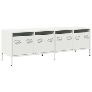 vidaXL TV-benk hvit 135x39x43,5 cm kaldvalset st&aring;l