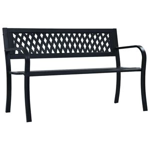 vidaXL Hagebenk 125 cm svart st&aring;l