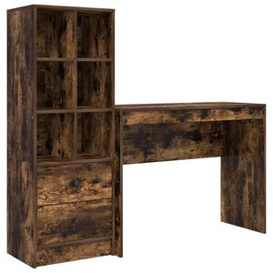 vidaXL Skrivebord R&oslash;kt eik 145,5 x 40 x 127 cm 2 stk.