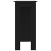 vidaXL Barbord med hylle svart 102x50x103,5 cm konstruert tre