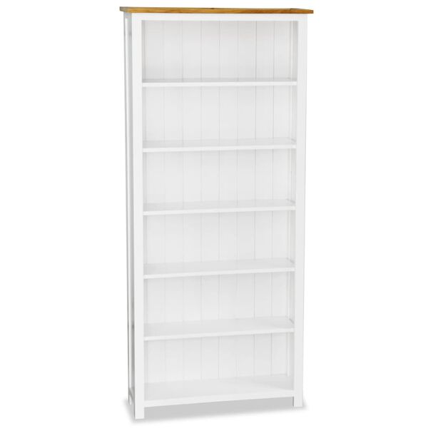 vidaXL Bokhylle 6 etasjer 80x23x180 cm heltre eik