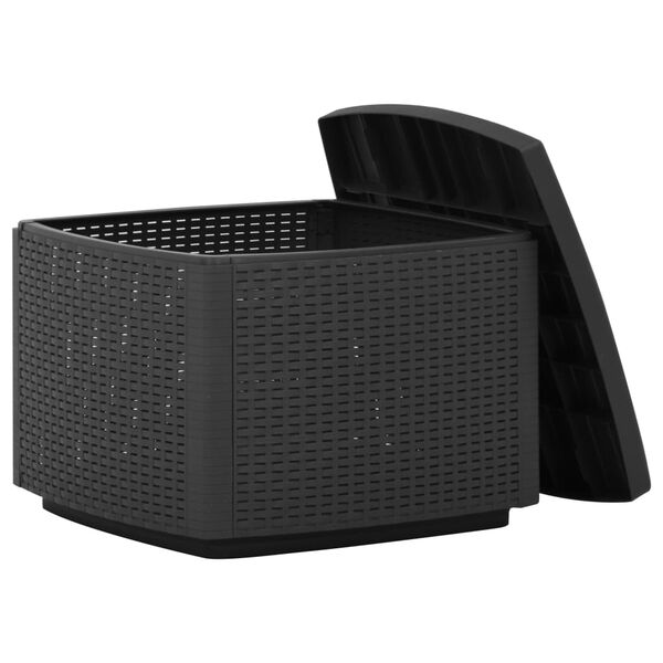 vidaXL Hagebord grå 53x53x40 cm plast