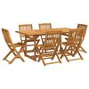 vidaXL Hagespisegruppe 7 deler 180x90x75 cm heltre akasie