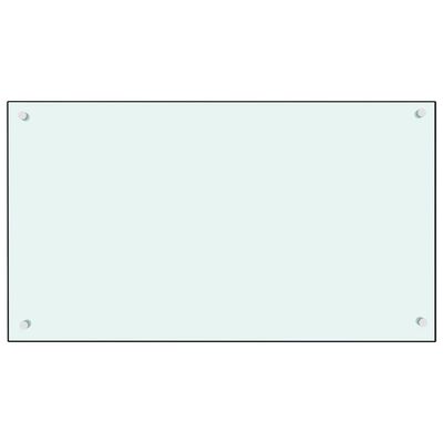 vidaXL Kjøkkenplate hvit 90x50 cm herdet glass