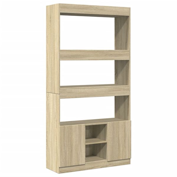 vidaXL Highboard sonoma eik 92x33x180 cm konstruert tre