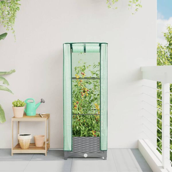 vidaXL H&oslash;yseng med drivhustrekk rottingutseende 40x40x123 cm