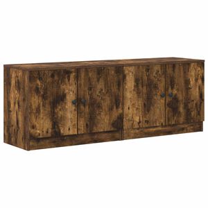 vidaXL Sengeskap med d&oslash;r 2 pcs R&oslash;kt Eik 66 x 35 x 48 cm Konstruert tre