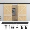 vidaXL Skyved&oslash;r 2 stk. 100 x 210 cm Heltre furu Naturlig og svart