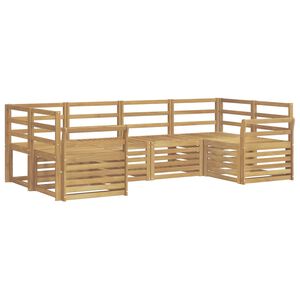 vidaXL Utend&oslash;rs sofa-sett 6 stk. Hvit Solid akasietre