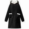 vidaXL Teppe-hettegenser Svart L Fleece og Flanell