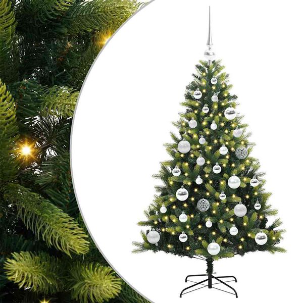 vidaXL Kunstig Hengt Julegran med 150 LED-lys gr&oslash;nn 120 cm PVC og PE