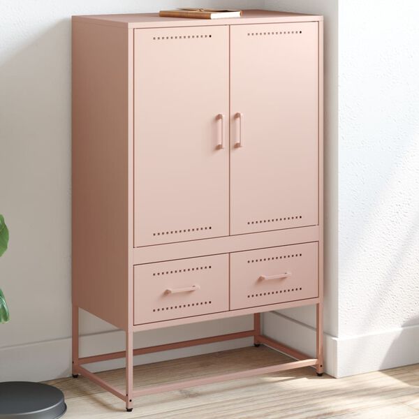 vidaXL Highboard rosa 68x39x111,5 cm st&aring;l