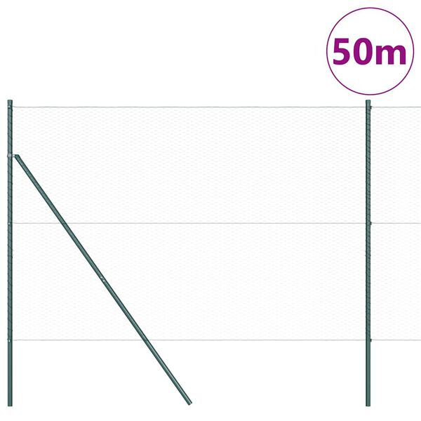 vidaXL Gjerdep&aring;le gr&oslash;nn 50 x 1,5 m (25 mm mesh) St&aring;l og PVC